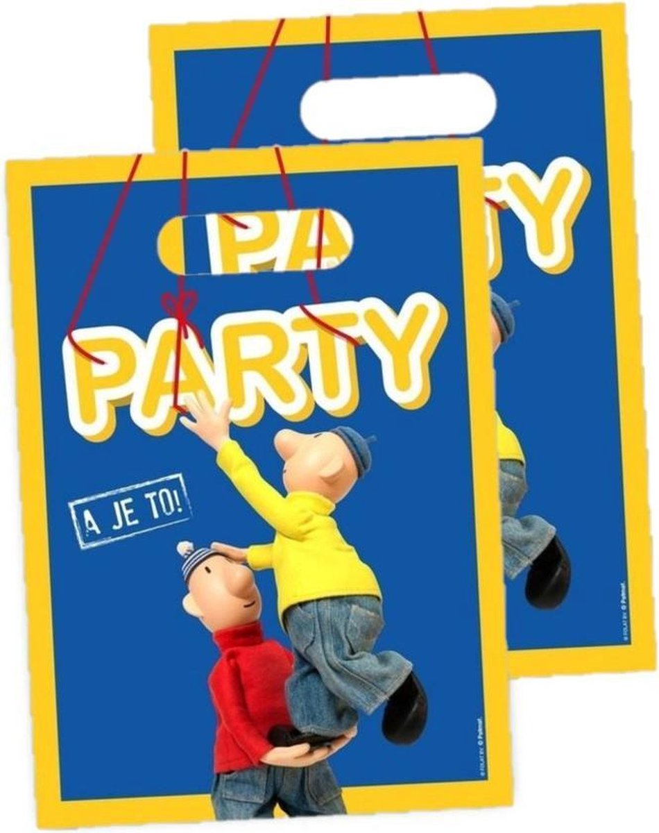 32x stuks Buurman & Buurman thema feestzakjes - uitdeelzakjes - snoepzakjes