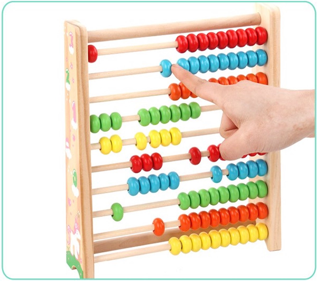 Buxibo - Houten Telraam voor Rekenen - Abacus - Calculator - Onderwijs - Educatief Speelgoed - Multicolor