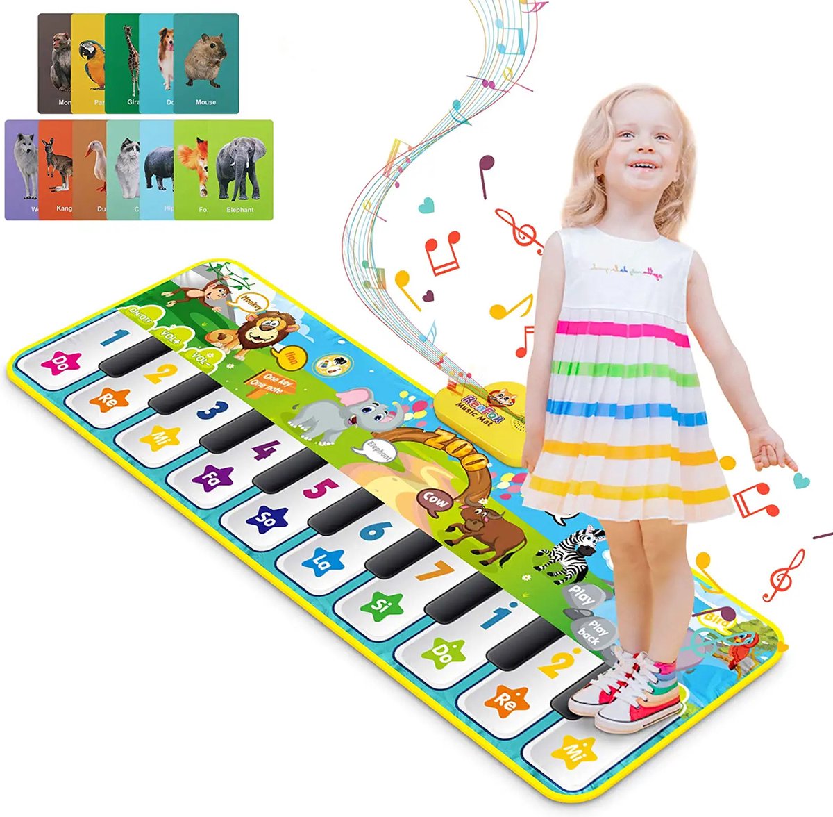 Buxibo - Piano Mat/ Muzikale Mat - Dans/ Springmat - Dieren