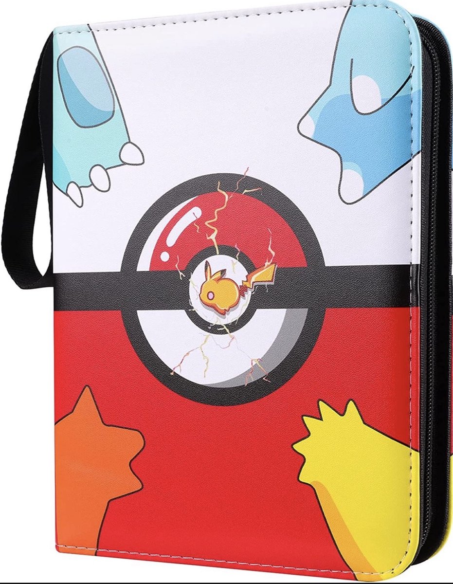 Buxibo Verzamelmap Geschikt voor Pokémon Kaarten - Verzamelalbum met Rits - 4 Pocket Map Binder Houder - Opbergmap voor 240 Kaarten - Pokeball