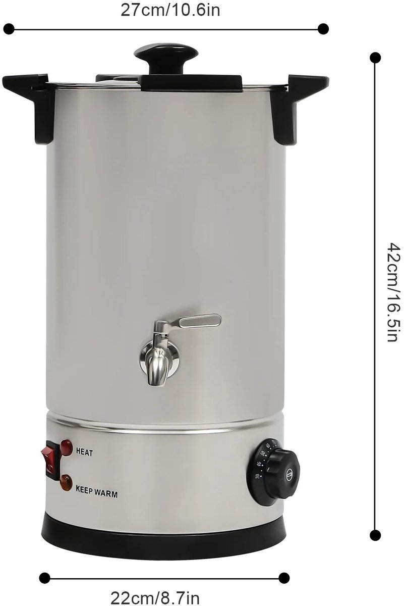 Buylin Wassmelter - Waxsmelter - Wassmeltpot - Kaarsen - Kaarsen smelten - Kaarsen maken - Smeltpan - DIY - Elektrisch - 10L - 22x42cm - 30-110°C