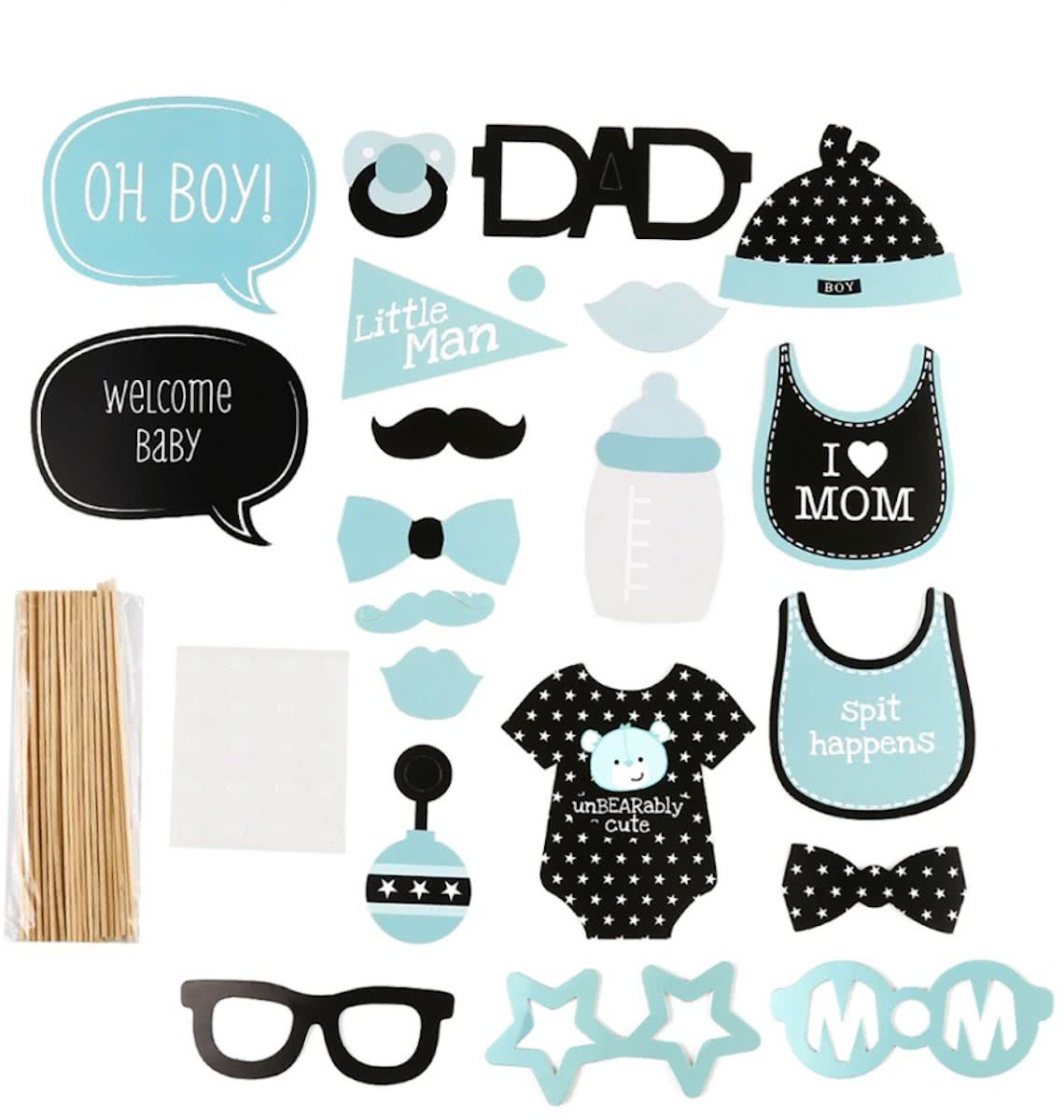 Babyshower Jongen Boy Party Prop Set Photo Booth