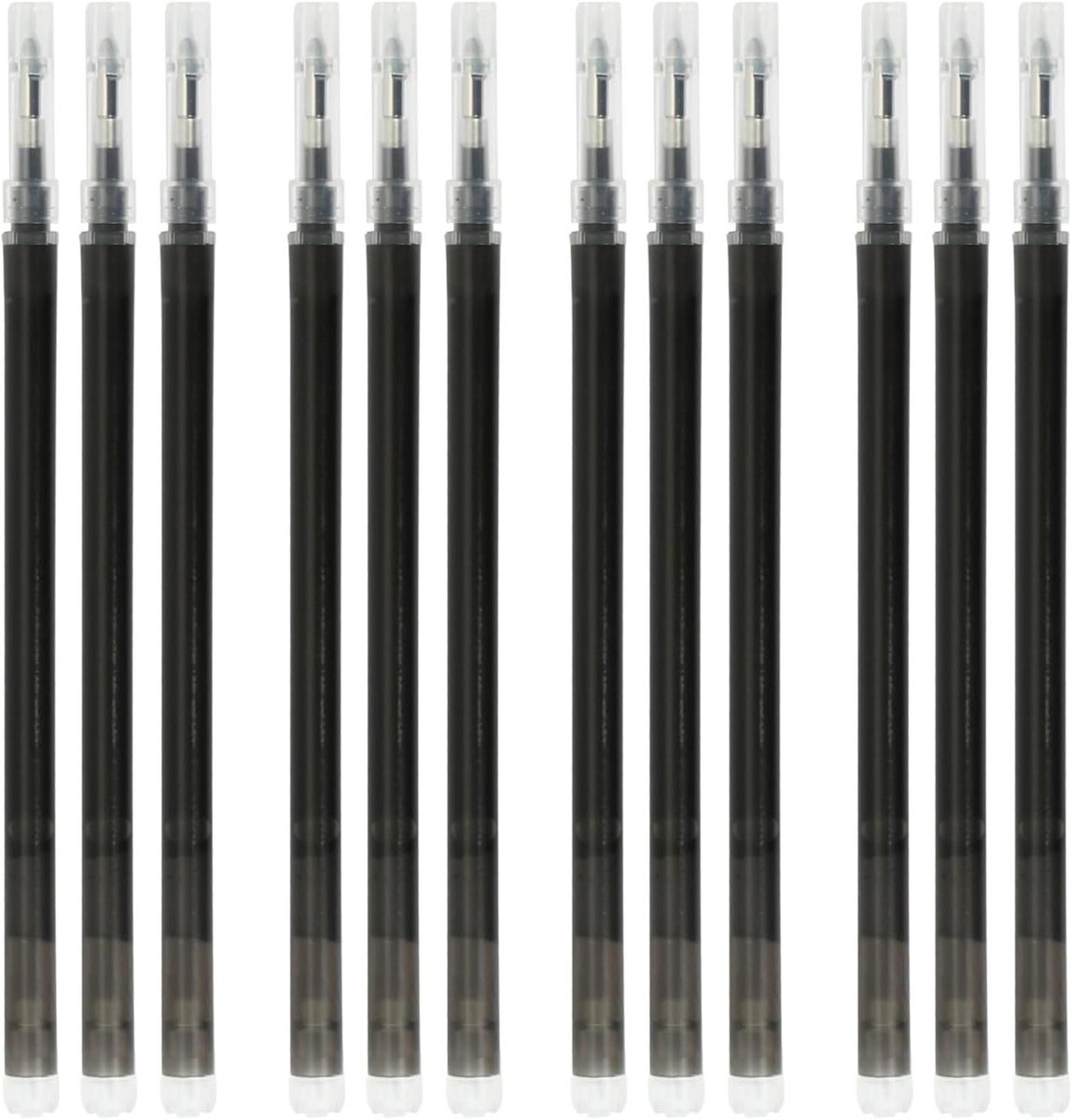 ByShane - 12 stuks uitwisbare balpennen 0.7 mm in blauw, zwart en gemengde kleuren - uitwisbare pennen in navulverpakking - ideaal voor schrijven en corrigeren
