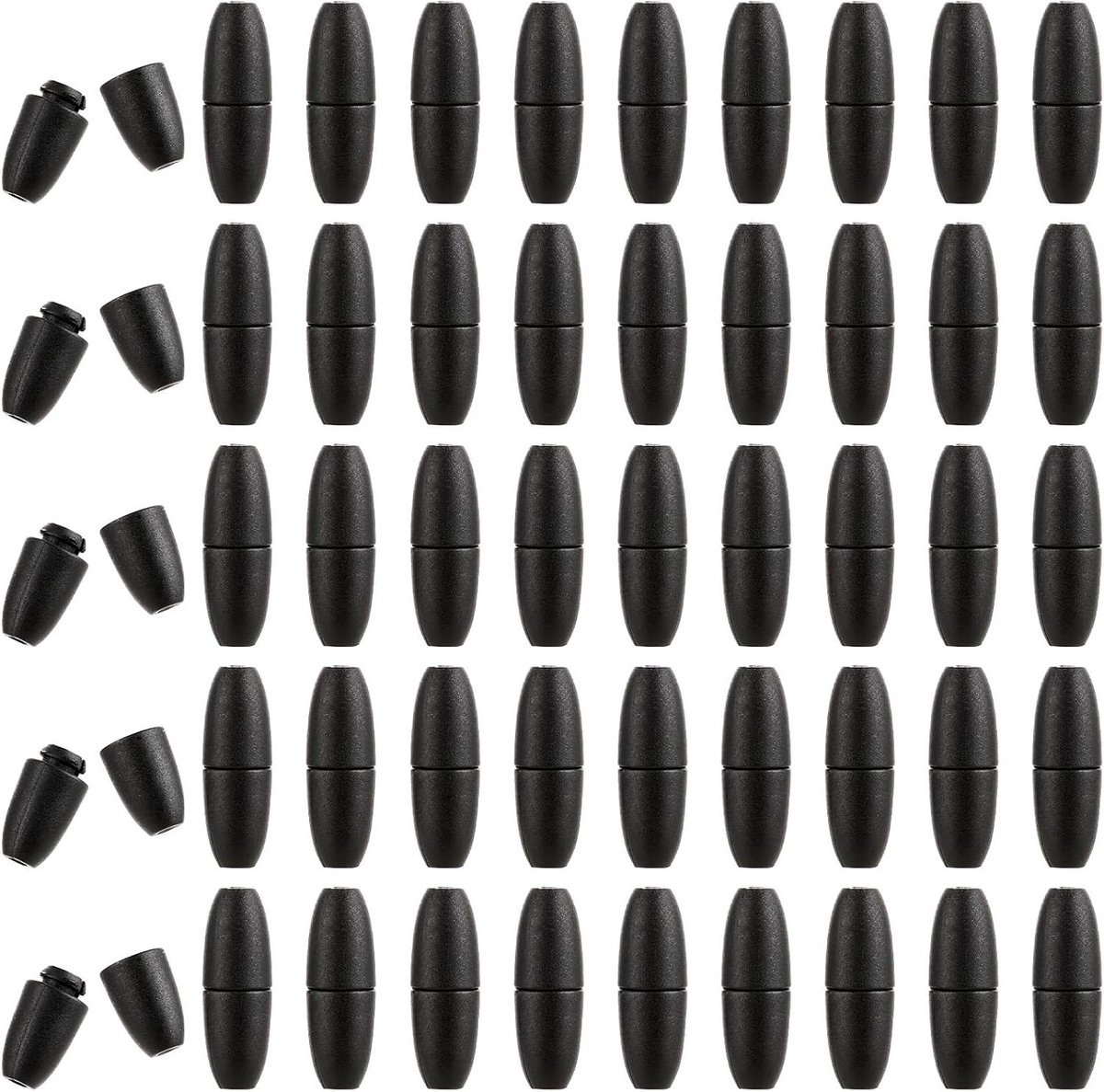 ByShane - 50 sets Breakaway sluitingen voor kettingen - Veiligheidssluitingen - Connectoren - Lanyard-kettingen - Sieraden maken (zwart)