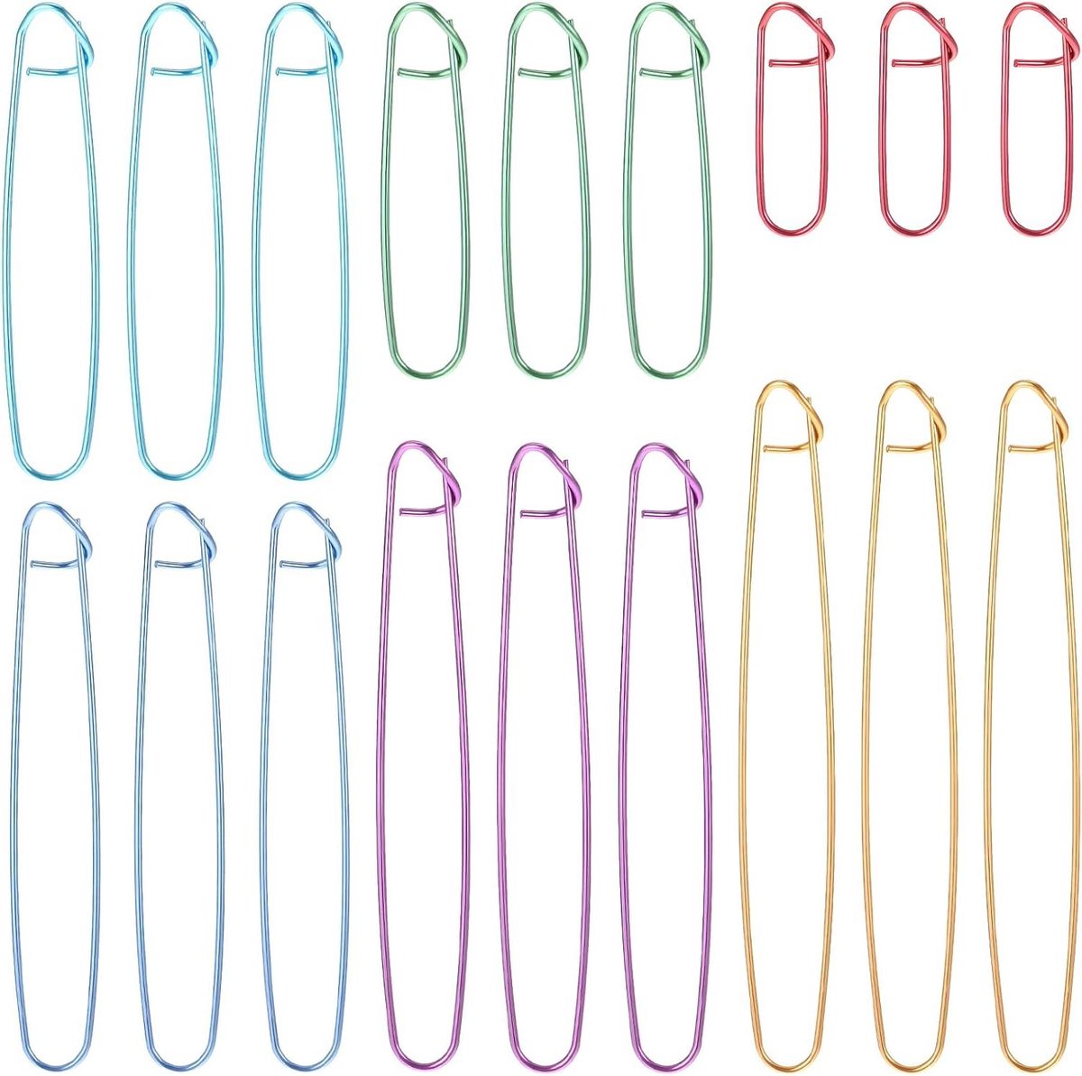 ByShane - Breien Steekhouders Set van 18 Stuks - Garen Houder - Kleurrijke Aluminium Haaksteek - Naaien en Haakbenodigdheden