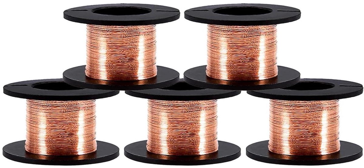 ByShane - Geëmailleerde koperdraad 0.01mm*15M - Magneet wikkeldraad voor reparatie - Telefoon, notebook, moederbord - 5 broodjes