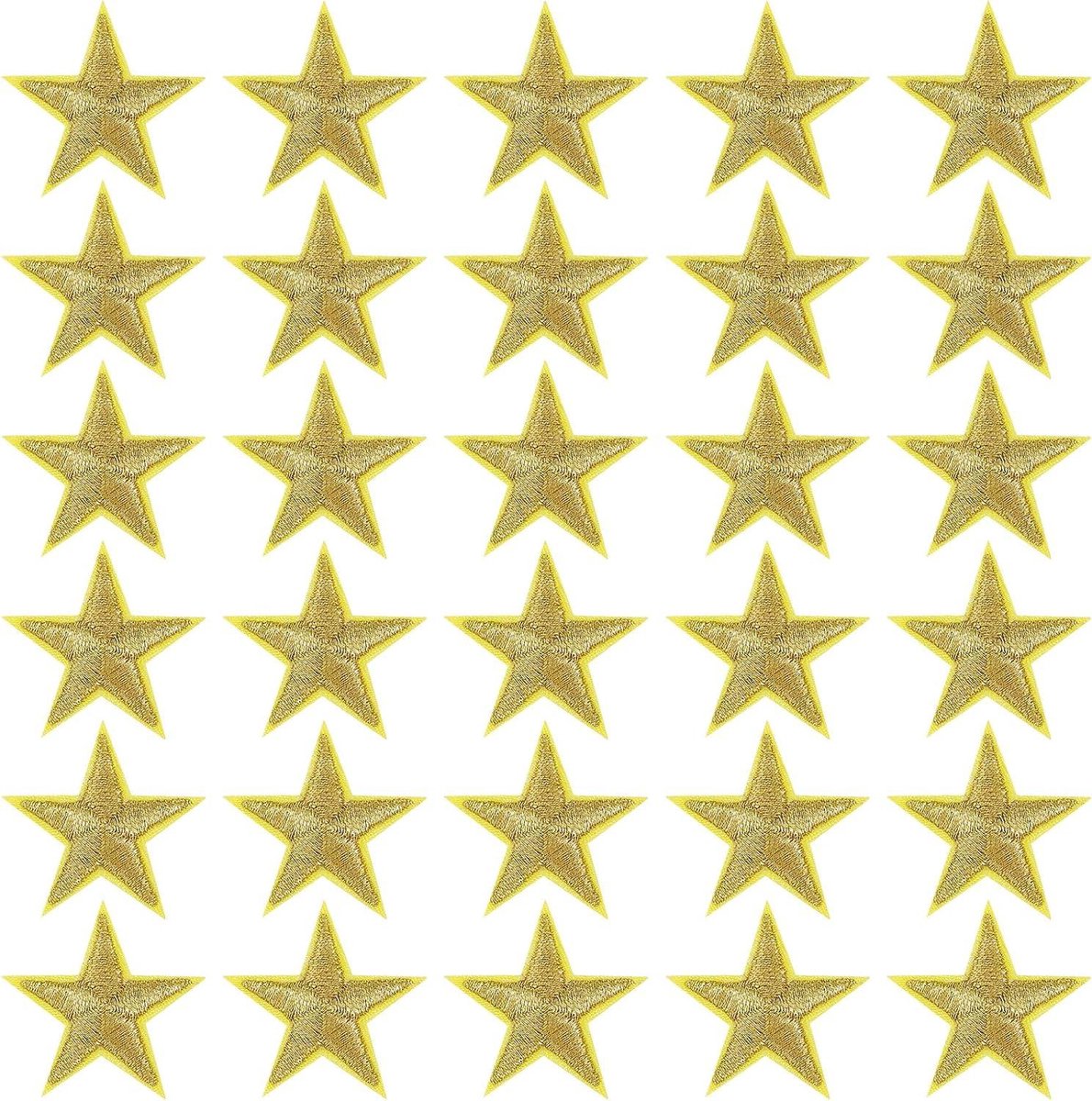 ByShane - Gouden Sterpatches Set van 30 stuks 25 cm - Om Op Te Strijken en Op Te Naaien - Voor Kleding, Jassen, Hoeden en Meer