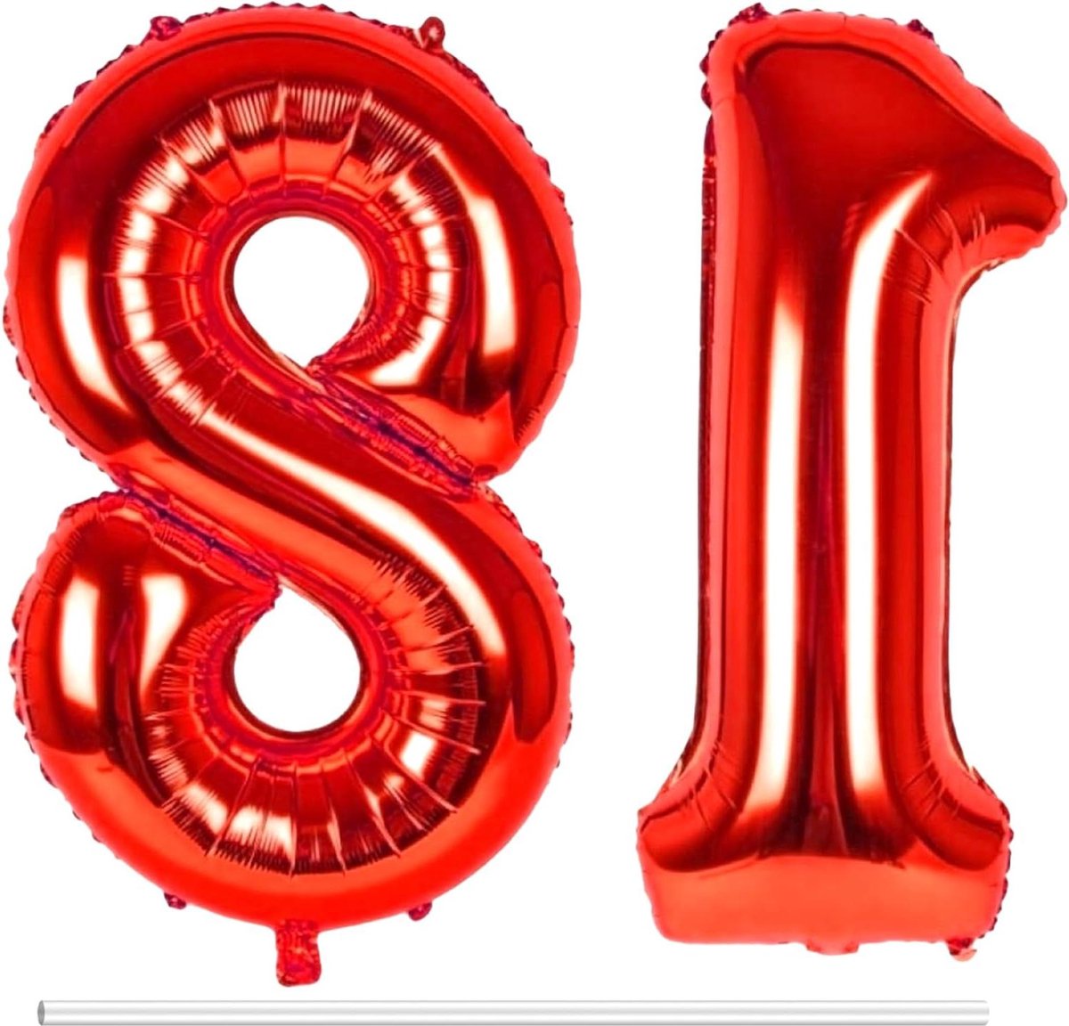 ByShane - Grote folieballon cijfer 18 in rood voor 18e verjaardag - XXL helium ballon voor jongens en meisjes - Jubileum feestdecoratie met reuzen ballonnen