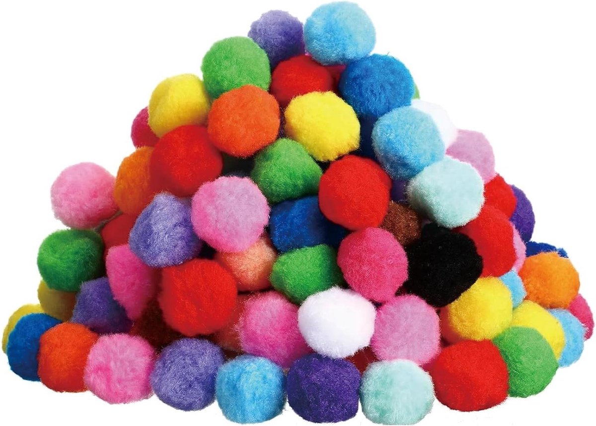 ByShane - Kleurrijke mini-pompons voor handwerk en decoratie - 500 stuks - 1 cm - Vilten ballen - Pasen Kerstmis - Knutselen met kinderen