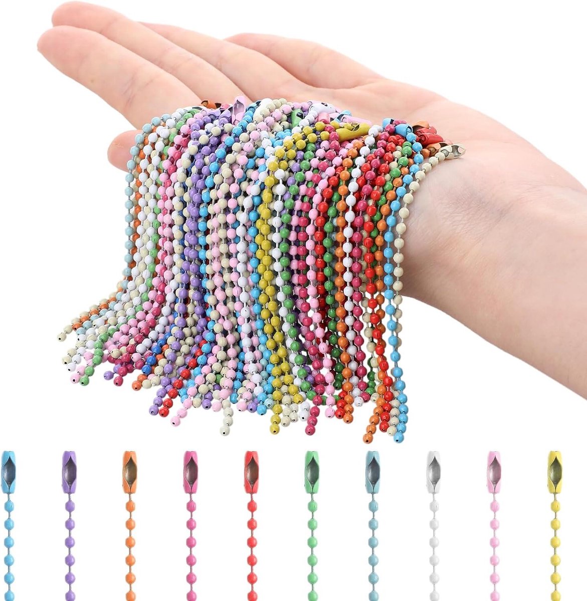 ByShane - Kralen bal ketting 24mm roestvrij staal - 100 stuks - Sieraden maken - Kettingen - Bevindingen - DIY - Handgemaakt - Halsketting