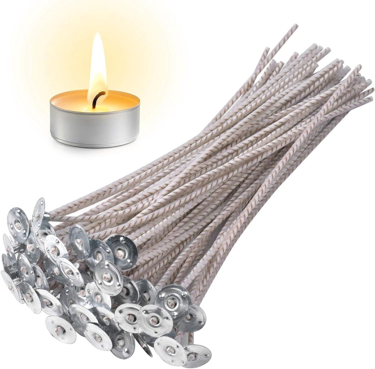 ByShane - Lont voor kaarsen maken 50 stuks - 15 cm - gewaxt - kaarsen gieten