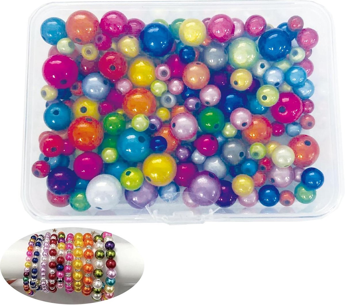 ByShane - Reflecterende kralen voor armbanden en kettingen - 200 stuks - Mix van 6/8/10/12 mm - 3D-illusie - Kleurrijk - Prachtige acrylkralen - DIY sieraden maken met wonderkralen