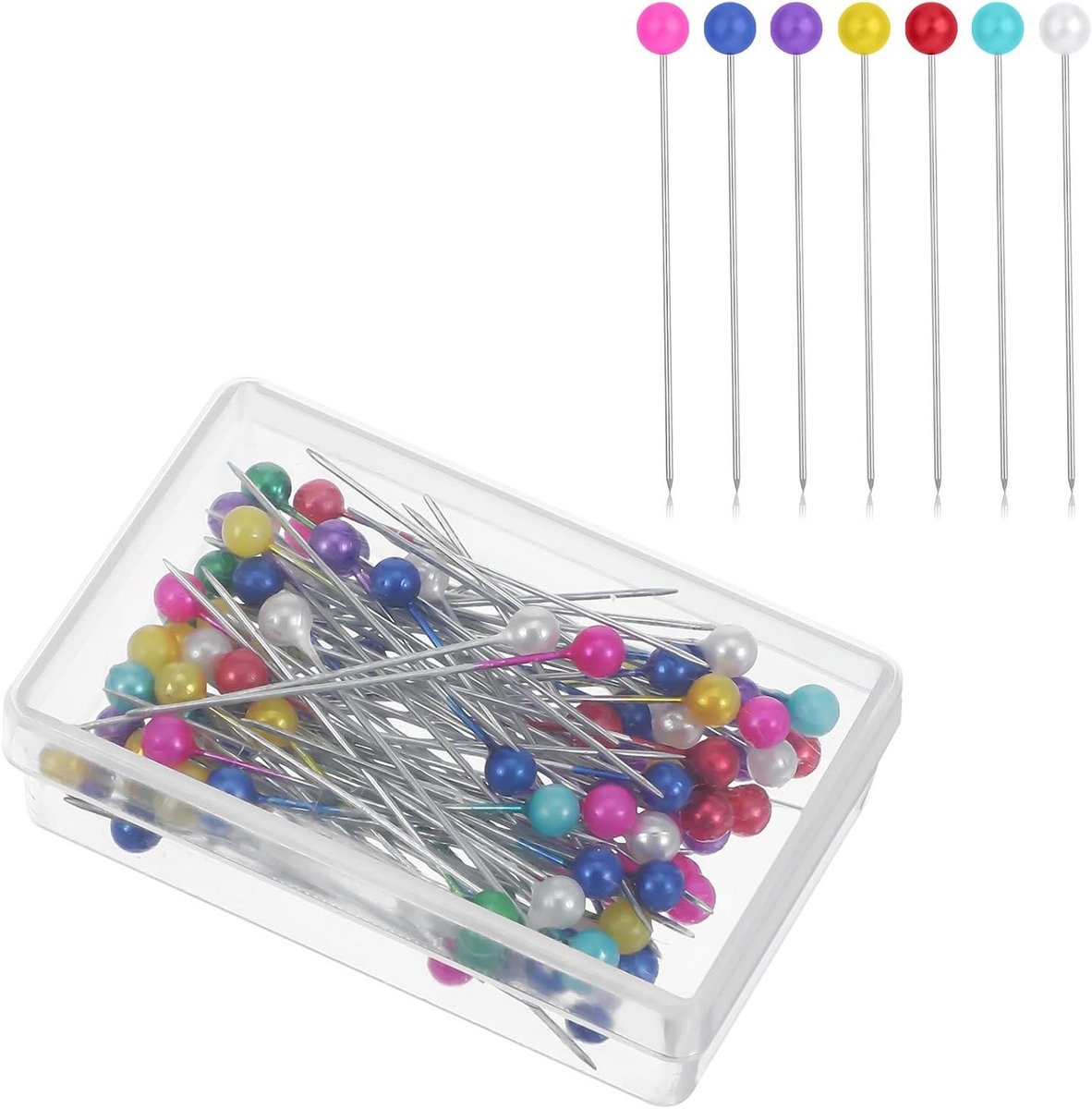 ByShane - Spelden 100 stuks witte parelspelden voor naaien en knutselen - Decoratieve spelden voor handwerk componenten