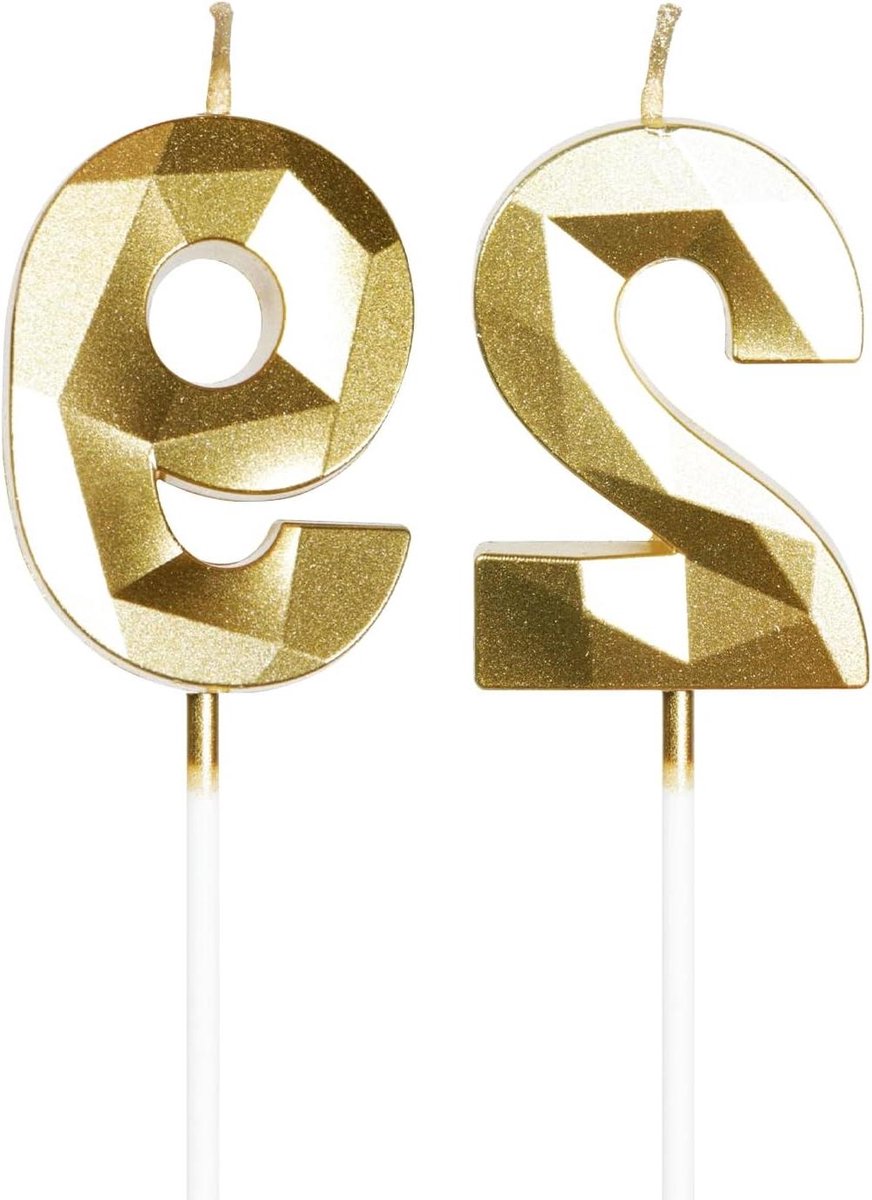 ByShane - Verjaardagskaarsen nummer 29 - Gouden kaarsen - Gelukkige verjaardagskaars - Taartdecoraties - Verjaardagsfeest - Jubileumviering