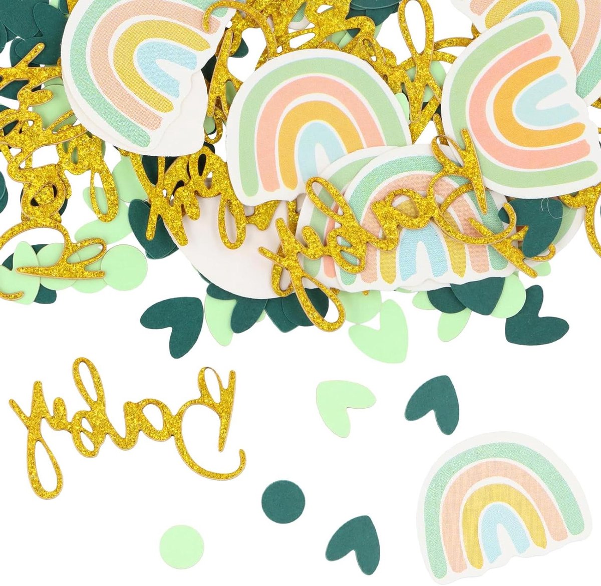 ByShane - Voor babyshower decoratie: glinsterende babyparty regenboog thema voor meisjes verjaardagsfeest (60 stuks)