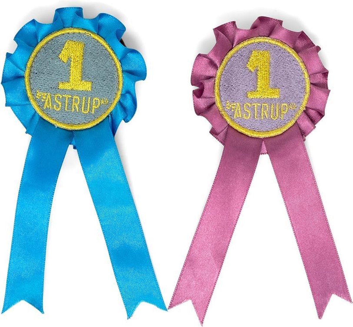 Byastrup Rozet Voor Stokpaarden 16 Cm Polyester Blauw/roze