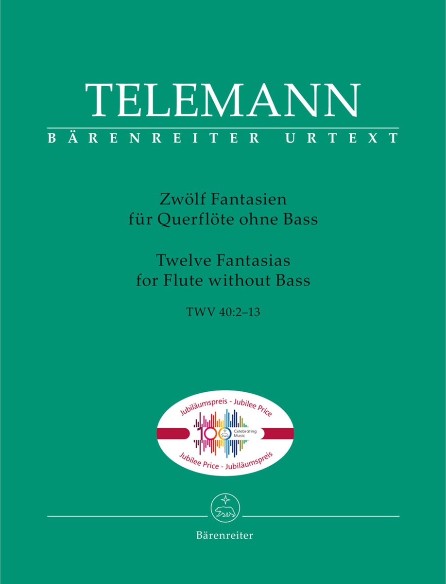 Bärenreiter Telemann: Twelve Fantasias TWV 40:2-13 - Songboek voor dwarsfluit