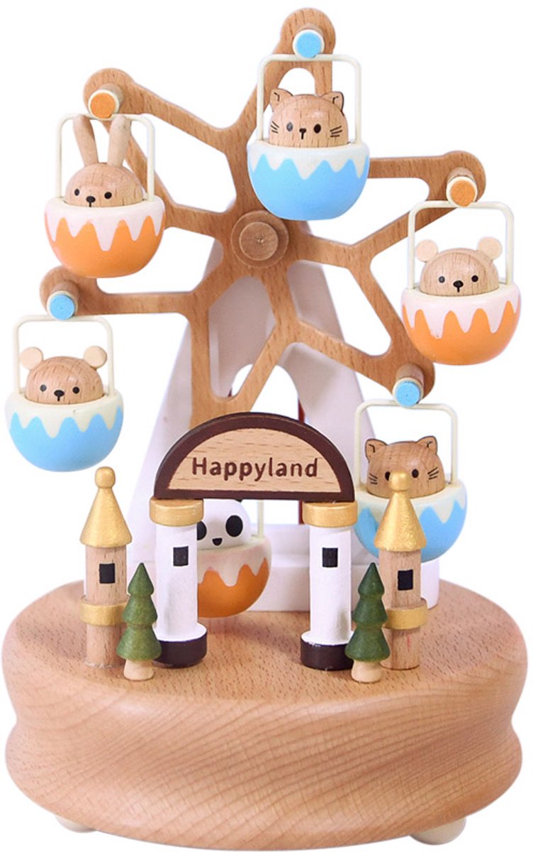 Bébli - Wooden Music Box Ferris Wheel Family - Melody: Love story