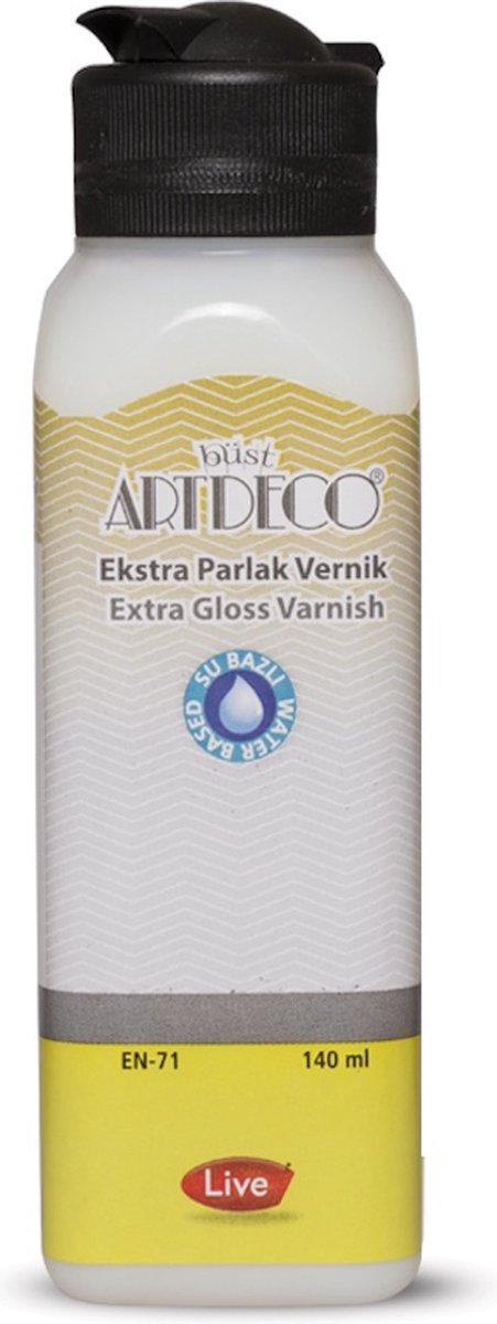 Artdeco - Vernis - Hobbyvernis - Extra glansvernis glanslak op waterbasis 140ml - Perfect voor hobbys, vrije tijd en kunstnijverheid - ideaal voor DIY projecten