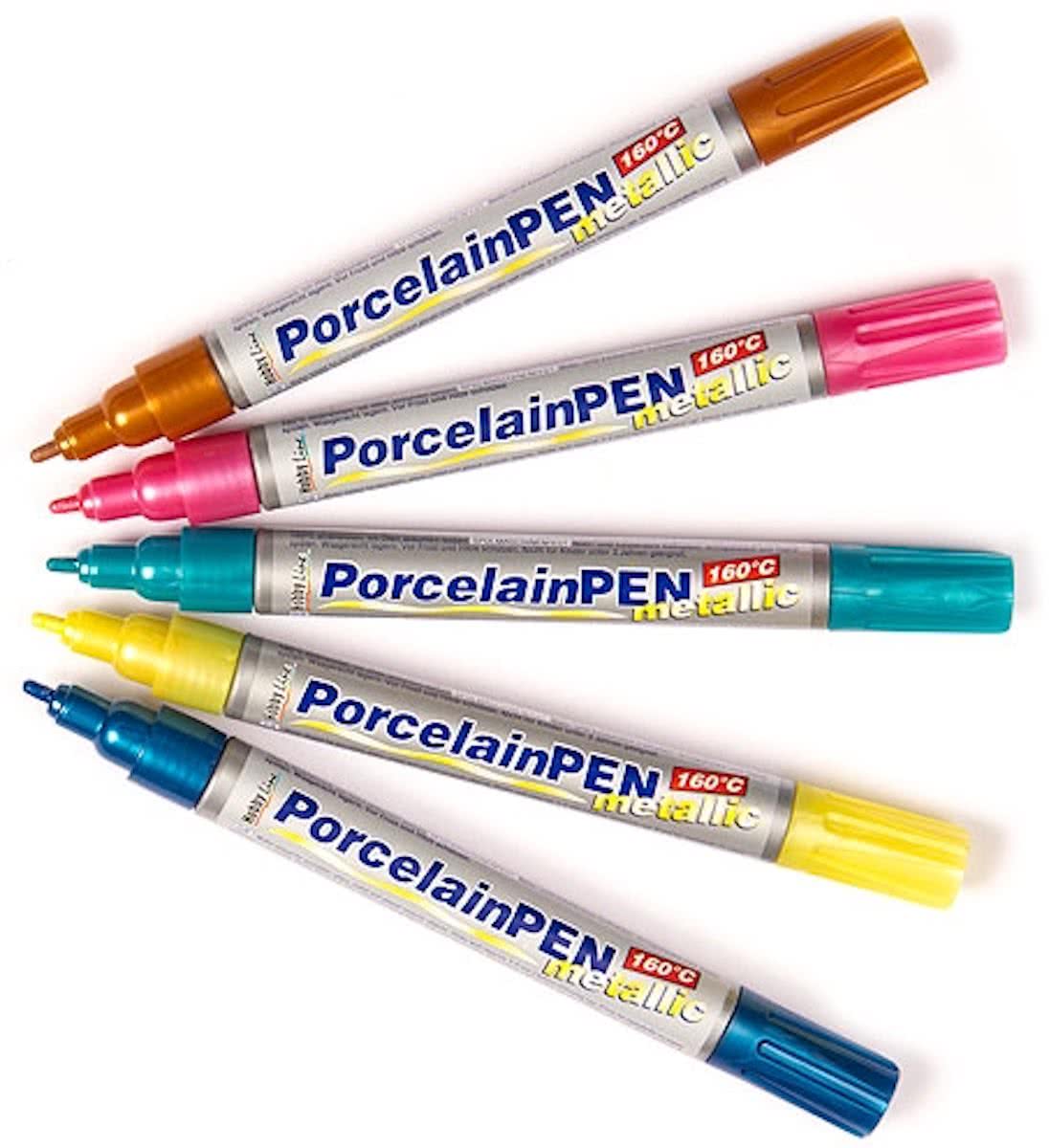 Glas- and porseleinstiften met parelmoer verf  - knutselspullen voor kinderen en volwassen voor het schilderen en tekenen (5 stuks, Pakket A)