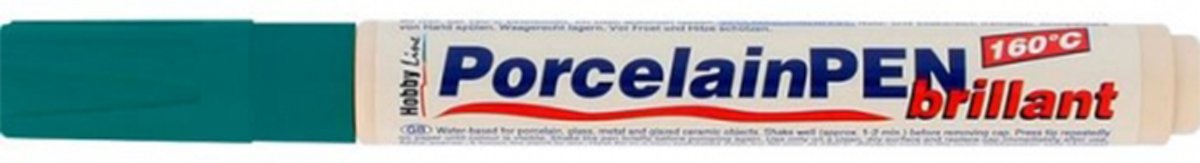 Hobby Line Turkooise Porcelain Pen - Glas- en porseleinstift op waterbasis geschikt voor glas, porselein, metaal en keramiek