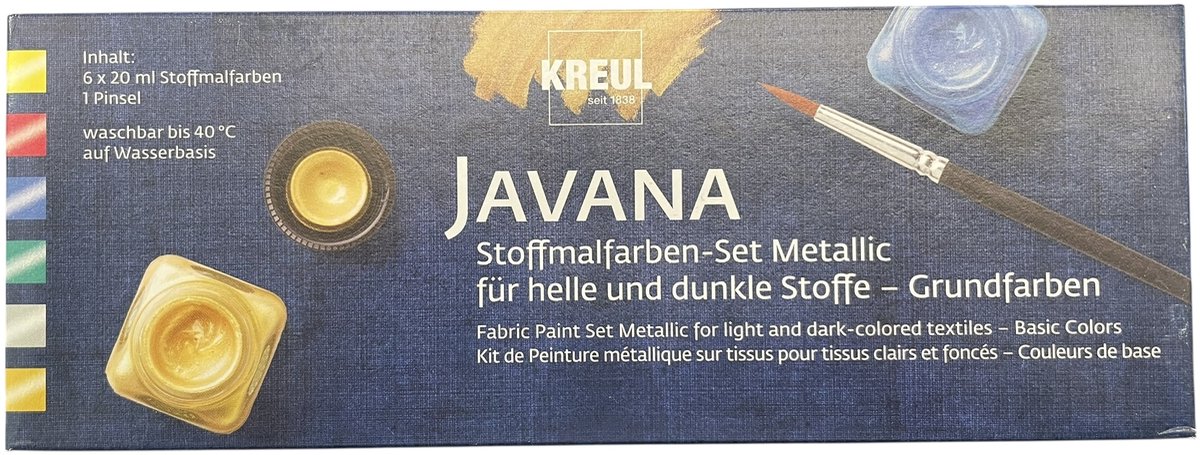 Javana stofverf Metallic voor donkere en lichte ondergrond