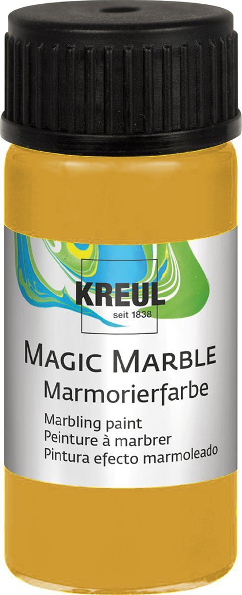KREUL Donkergele Magic Marble Marmer effect verf - 20ml marble effect verf voor eindeloze toepassingen zoals toepassingen, van achtergronden van schilderijen tot gitaren