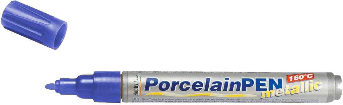 KREUL Metallic Blauwe Porseleinstift - Porcelain Pen Metallic 160 °C