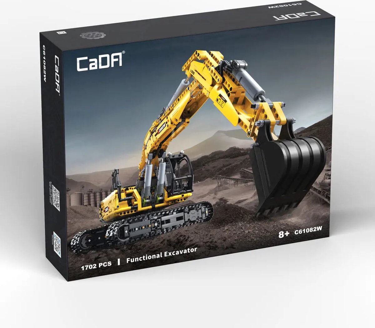 CADA Graafmachine C61082W - Bouwset met 1702 bouwstenen - Schaal 1:20