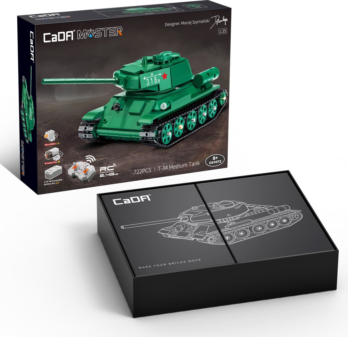 CaDA Military Series: Medium Tank T-34 RC (C61072W)