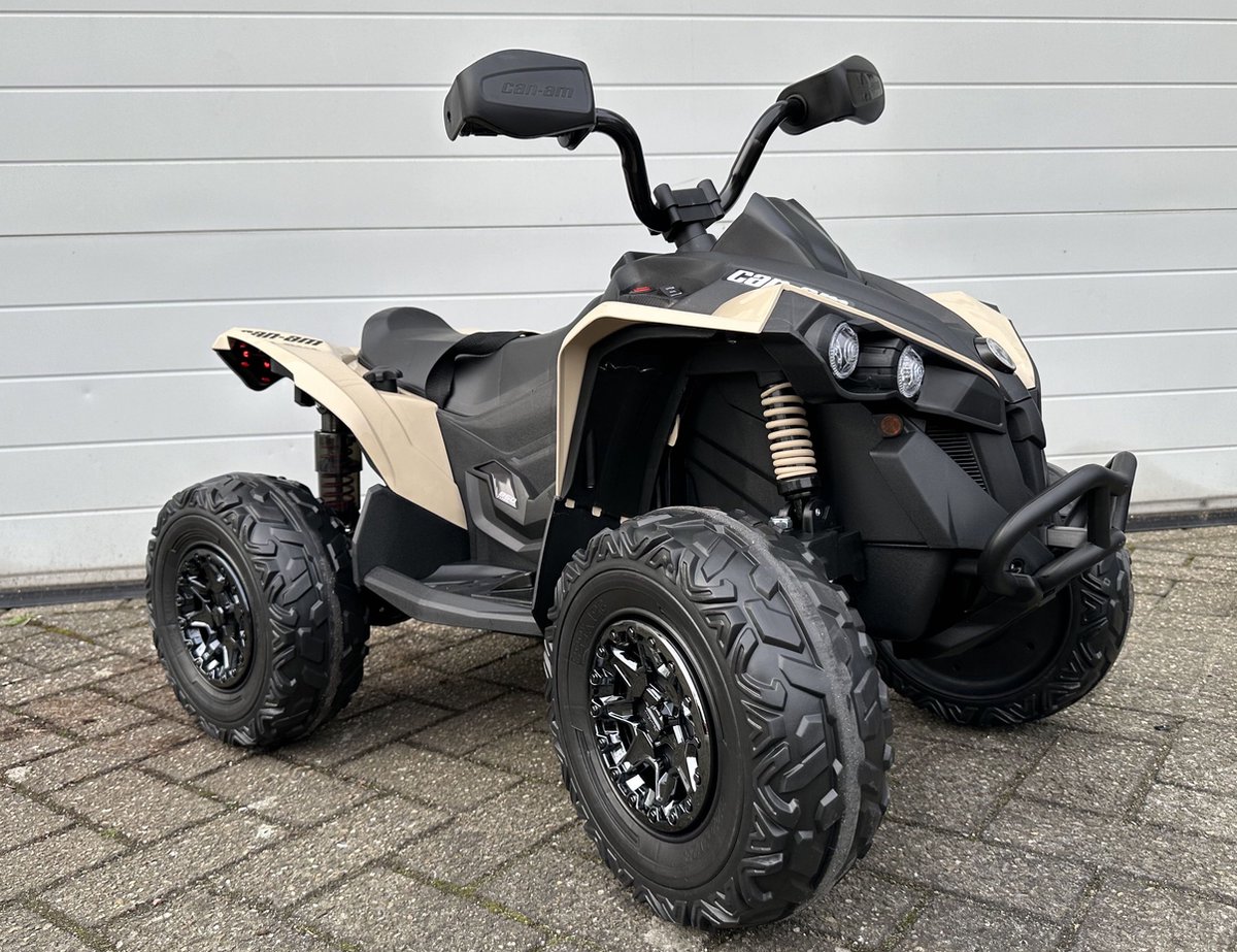 can-am Renegade 12v Kinder Accu Quad Khaki – – Rubberbanden – Bluetooth & Radio –