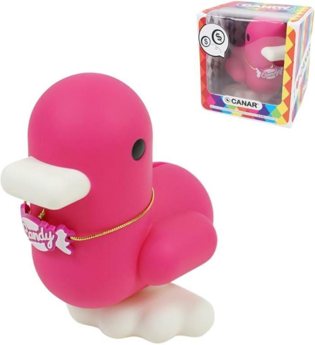 Canar Spaarpot eend Roze 16 cm