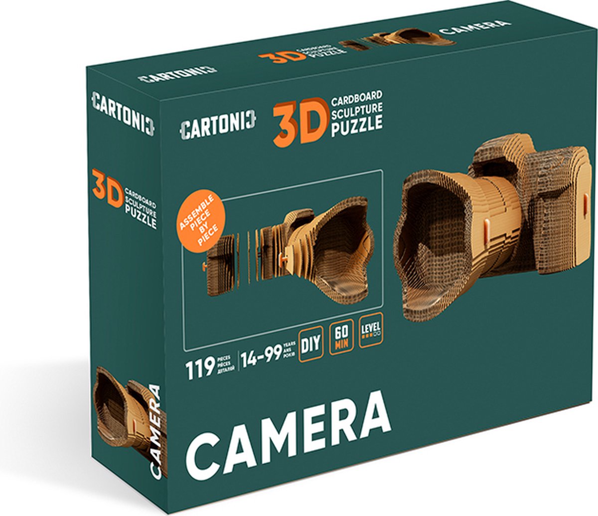 CARTONIC 3D PUZZEL-camera- 3D puzzel-karton-decoratie-kinderen-puzzel-DIY