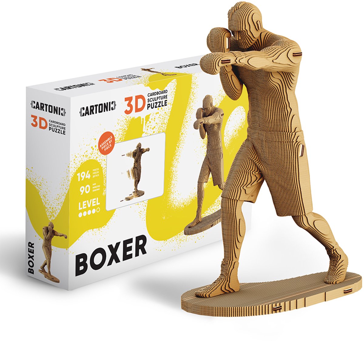 CARTONIC-3D PUZZLE -BOXER- puzzelen karton 3D DIY Creatief Speelgoed Decoratie Interieur Cadeau Ecologisch Voor kinderen en volwassenen