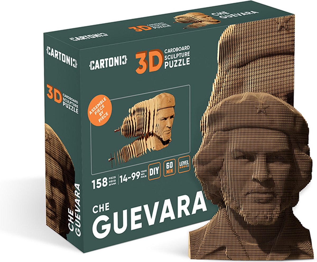 CARTONIC-3D Puzzel- CHE GUEVARA- Puzzel-speelgoed- 3D- kinderen en volwassenen- Cuba-karton