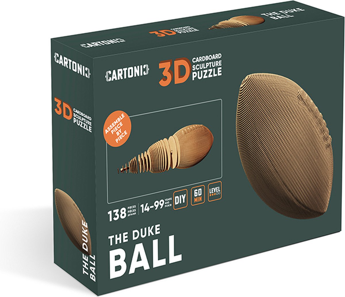 CARTONIC- DUKE BALL- 3D puzzel- kinderen en volwassenen- American Football- Puzzel- decoratie- DIY- Ecologisch
