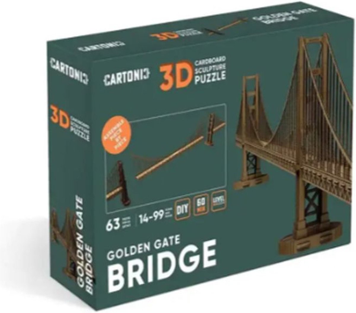 CARTONIC- GOLDEN GATE BRIDGE- 3D puzzel- puzzels- kinderen en volwassenen- speelgoed- thuis- DIY- Interieur- 3D-