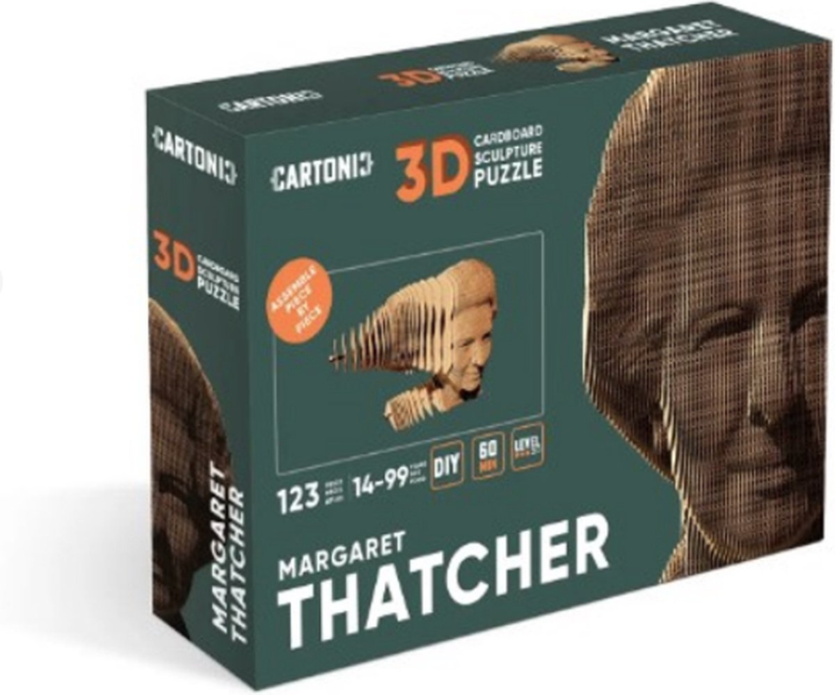 CARTONIC- MARGARET THATCHER-3D-puzzel- 3d puzzel-kinderen en volwassenen- DIY- cadeau- decoratie-interieur- karton-ecologisch