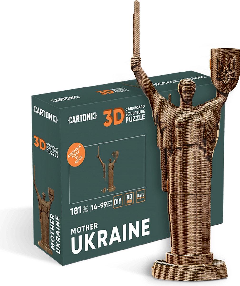 CARTONIC- MOTHER UKRAINE- Oekraine- 3D puzzel- Karton- 3D- kinderen en volwassenen- DIY- puzzel- decoratie