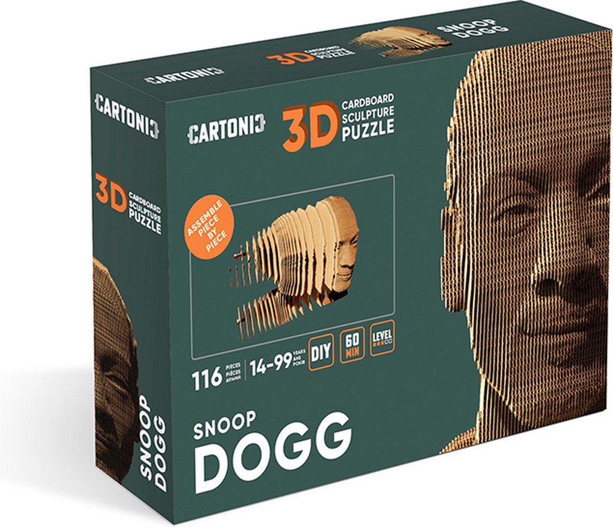CARTONIC- Snoop Dogg- 3D puzzel- DIY- decoratie- kinderen en volwassenen- puzzel- Ecologisch