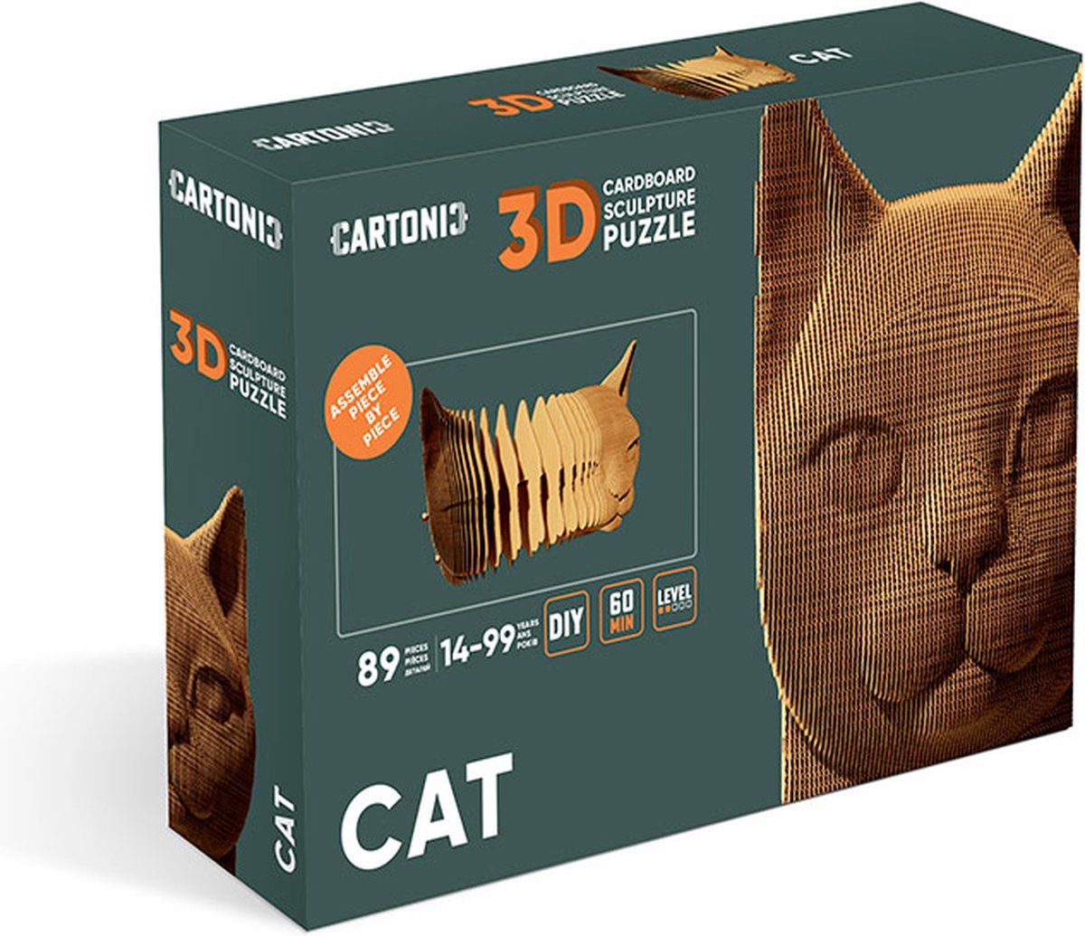 Cartonic- CAT- 3D puzzel- puzzel- 3D- Kinderen- Volwassen- Ecologisch