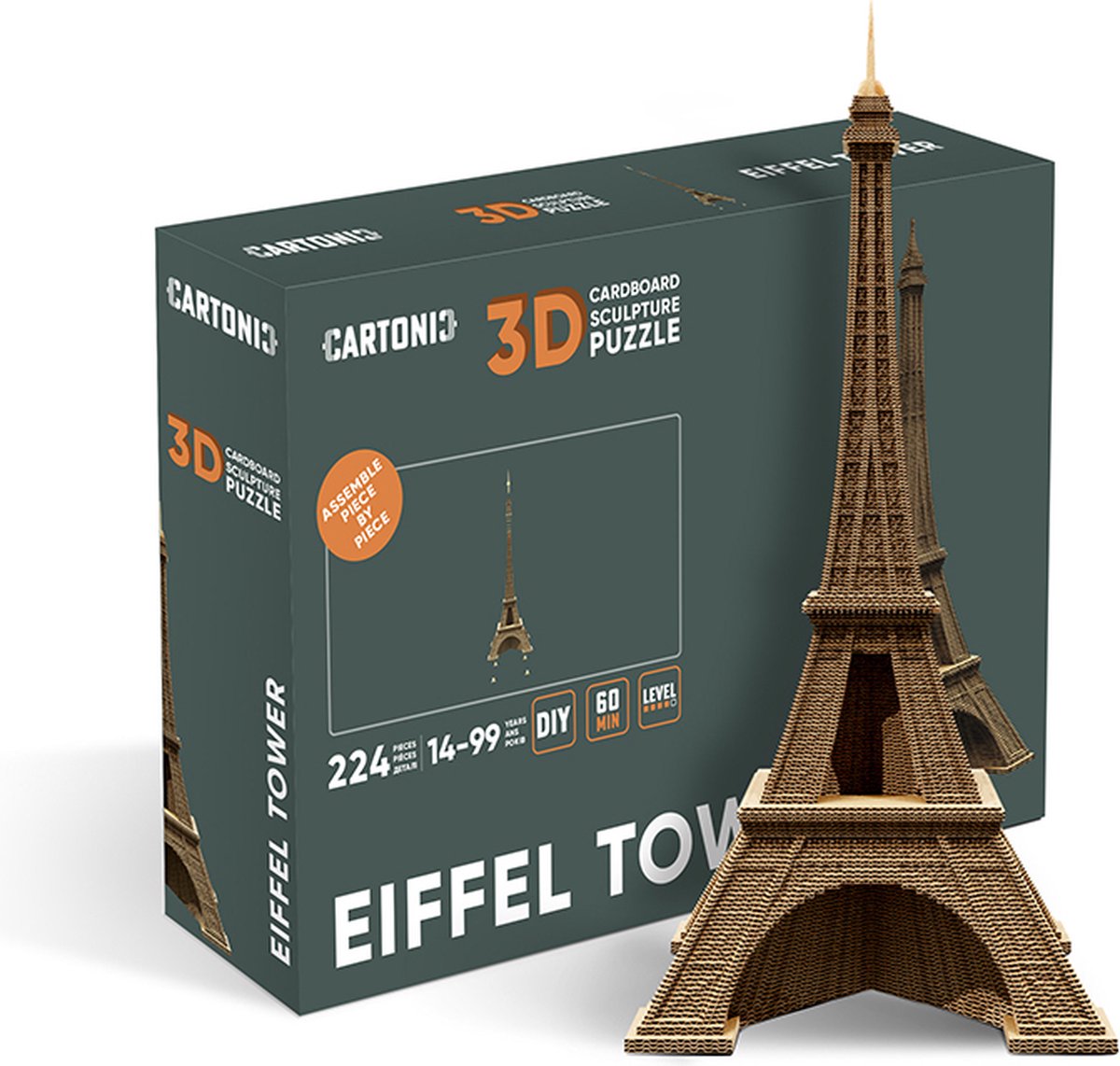 Cartonic-Eiffeltoren-3D puzzel- DIY- Frankijk- Parijs- Kinderen en volwassenen- puzzel