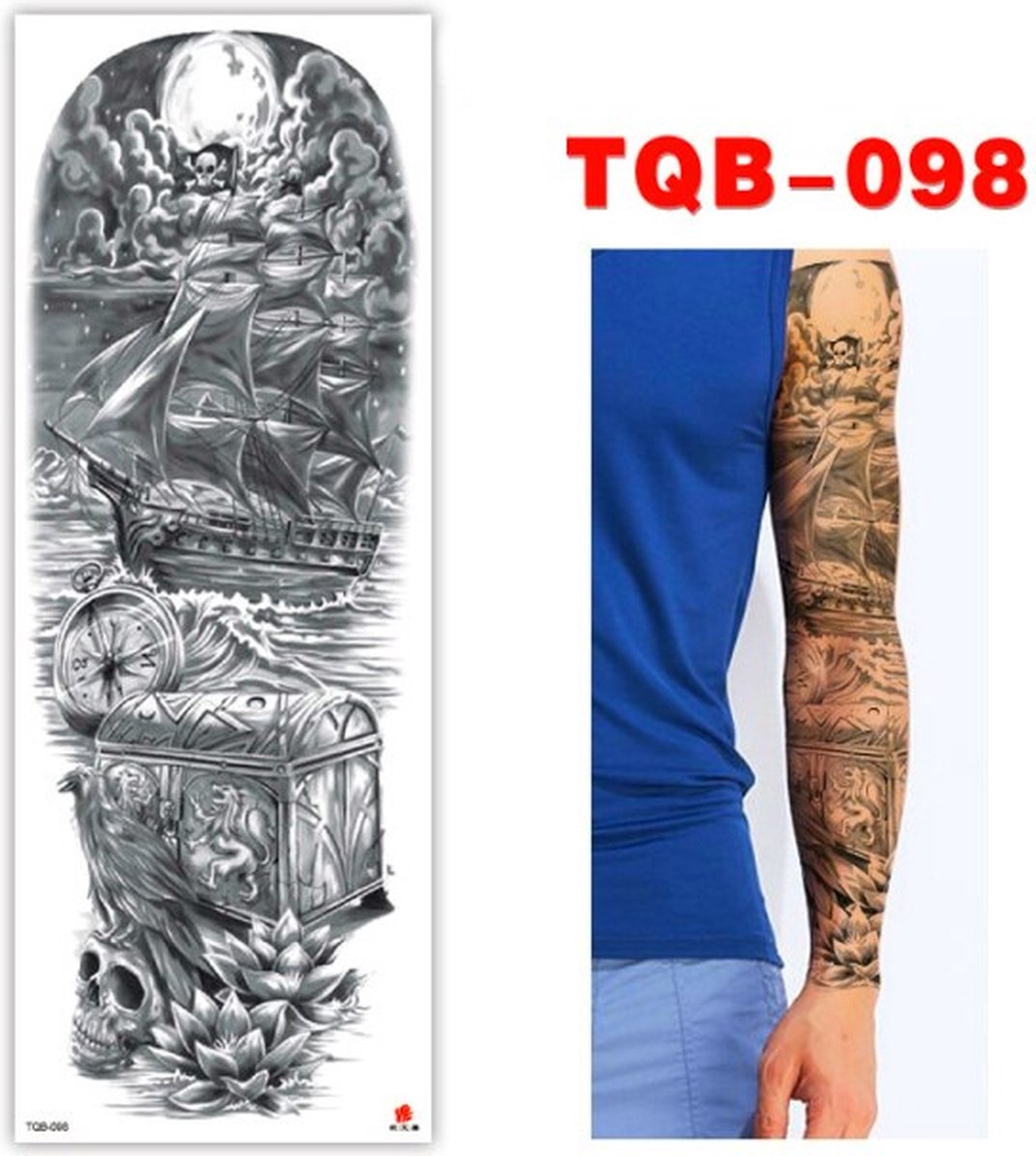 Ceka Tijdelijke plak tattoo sleeve keuze uit verschillende afbeeldingen