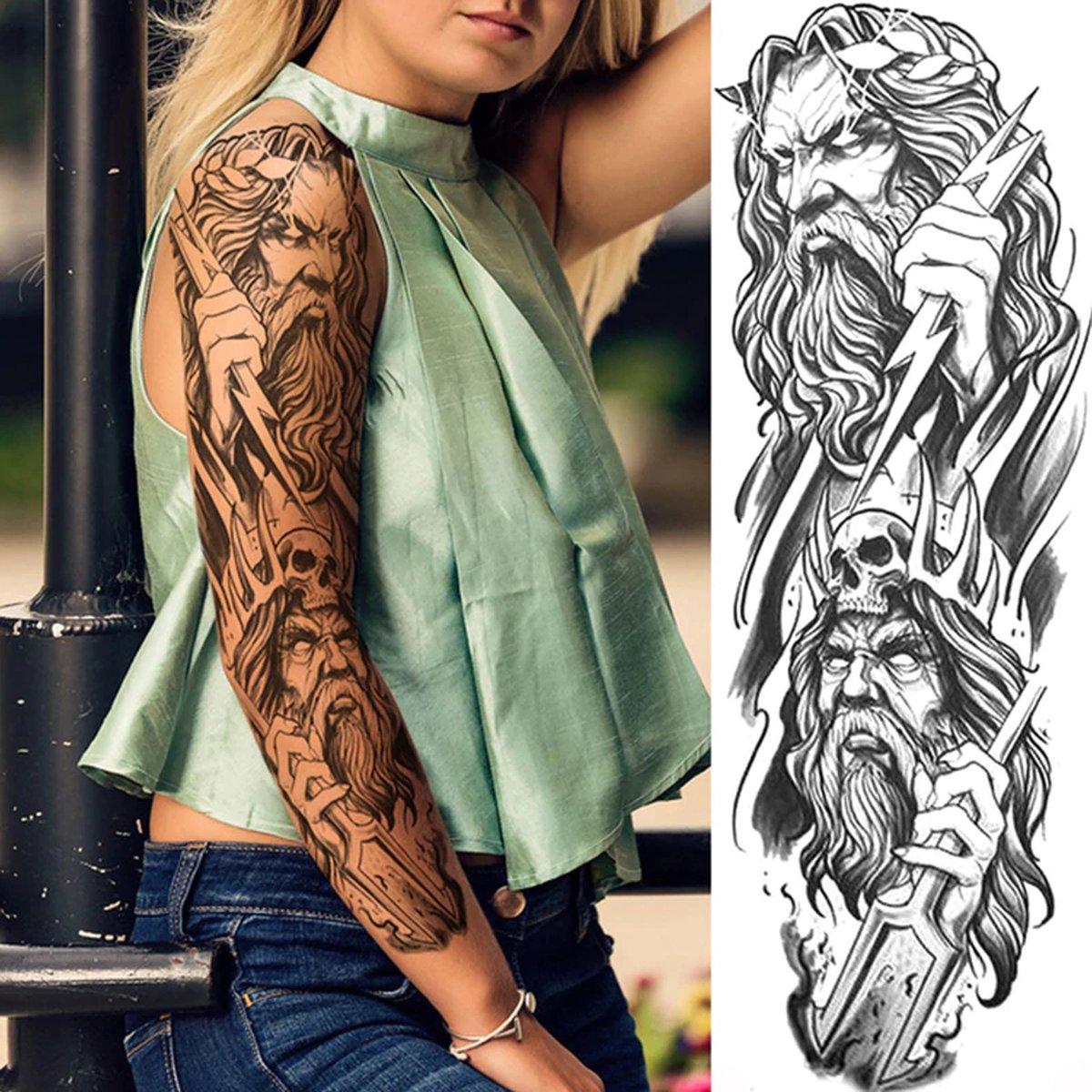 Ceka Tijdelijke plak tattoo sleeve keuze uit verschillende afbeeldingen