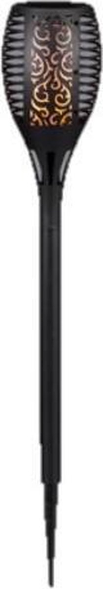 Halloween horror decoratie solar LED tuinfakkel zwart 58 cm - Tuinverlichting/thema feestversiering