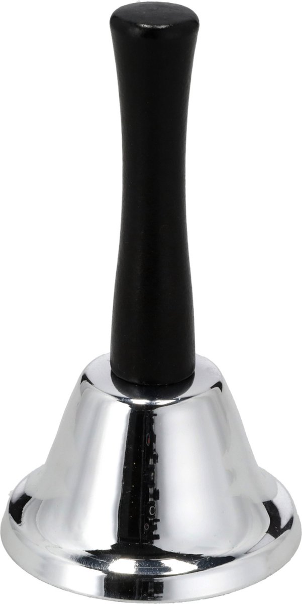 Tafelbel/handbel zilver 12 cm  - butler bel / kerstman bel