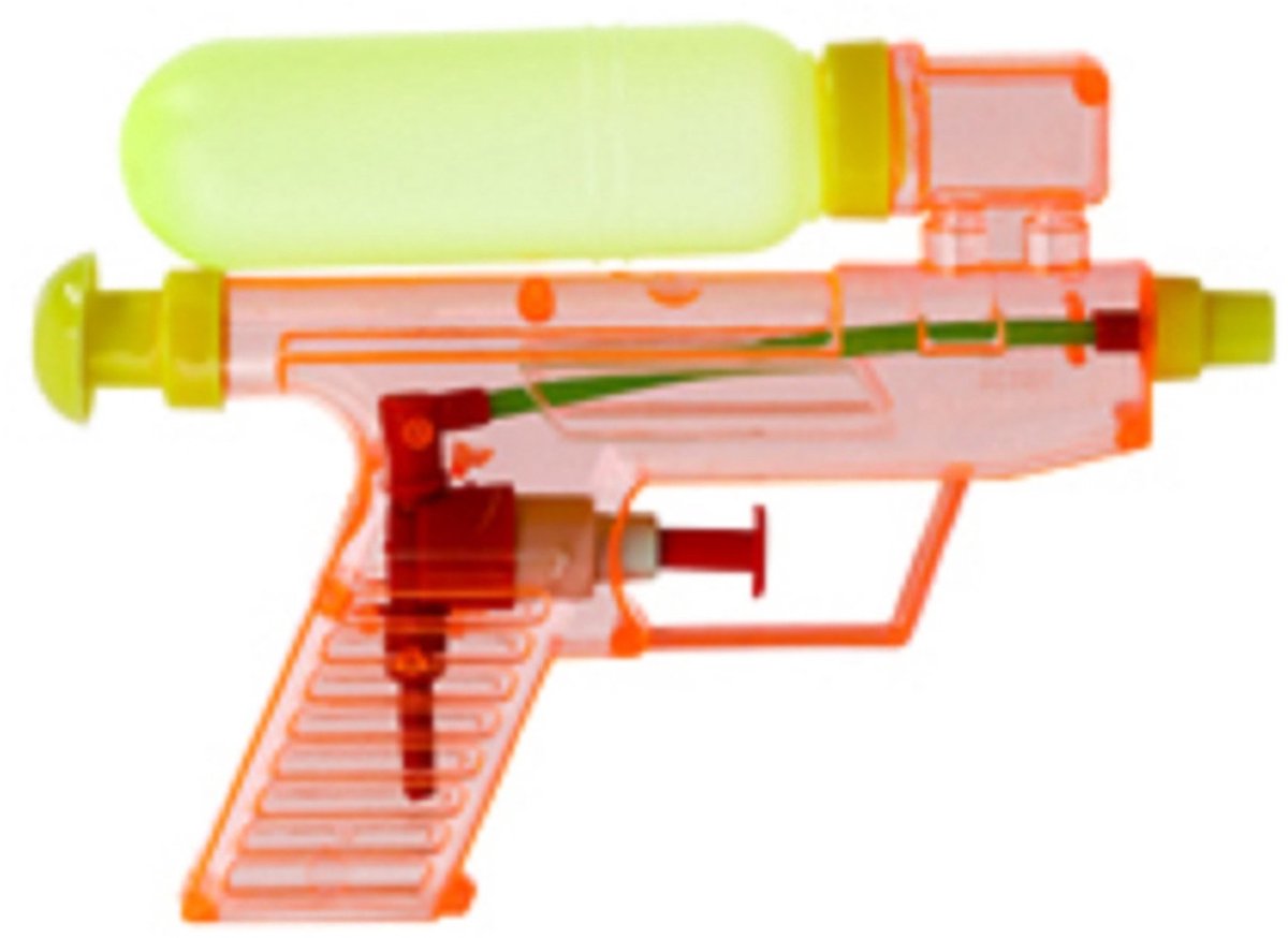 Waterpistool/waterpistolen - 2x - rood - 15 cm - kunststof - afneembaar reservoir