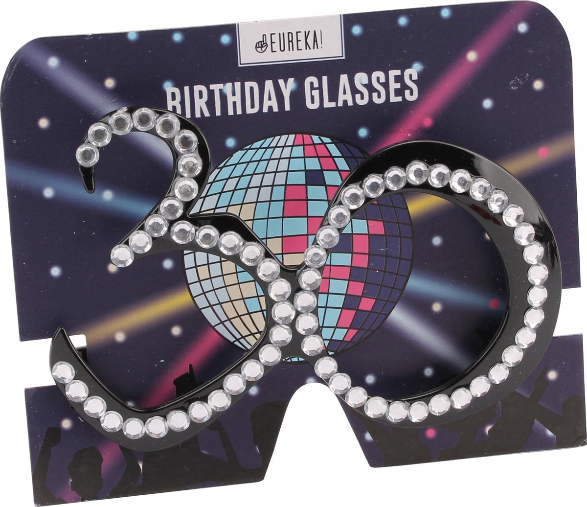 CGB BLACK CLEAR CRYSTAL 30TH BIRTHDAY GLASSES
