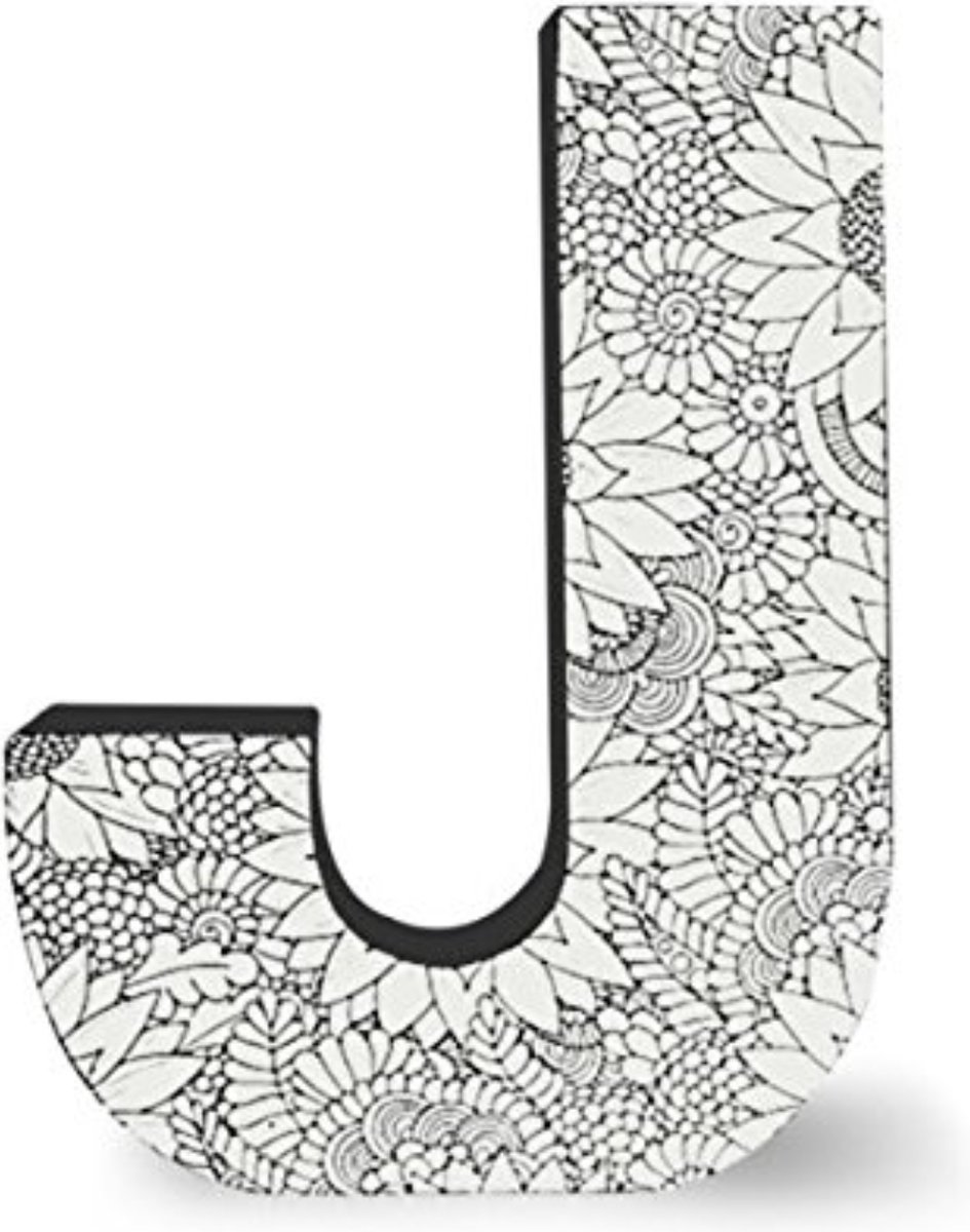 CGB GIFTWARE Color Joy Art - Large Block Letter “J “ Wall Hanging - Letter to Color “J”