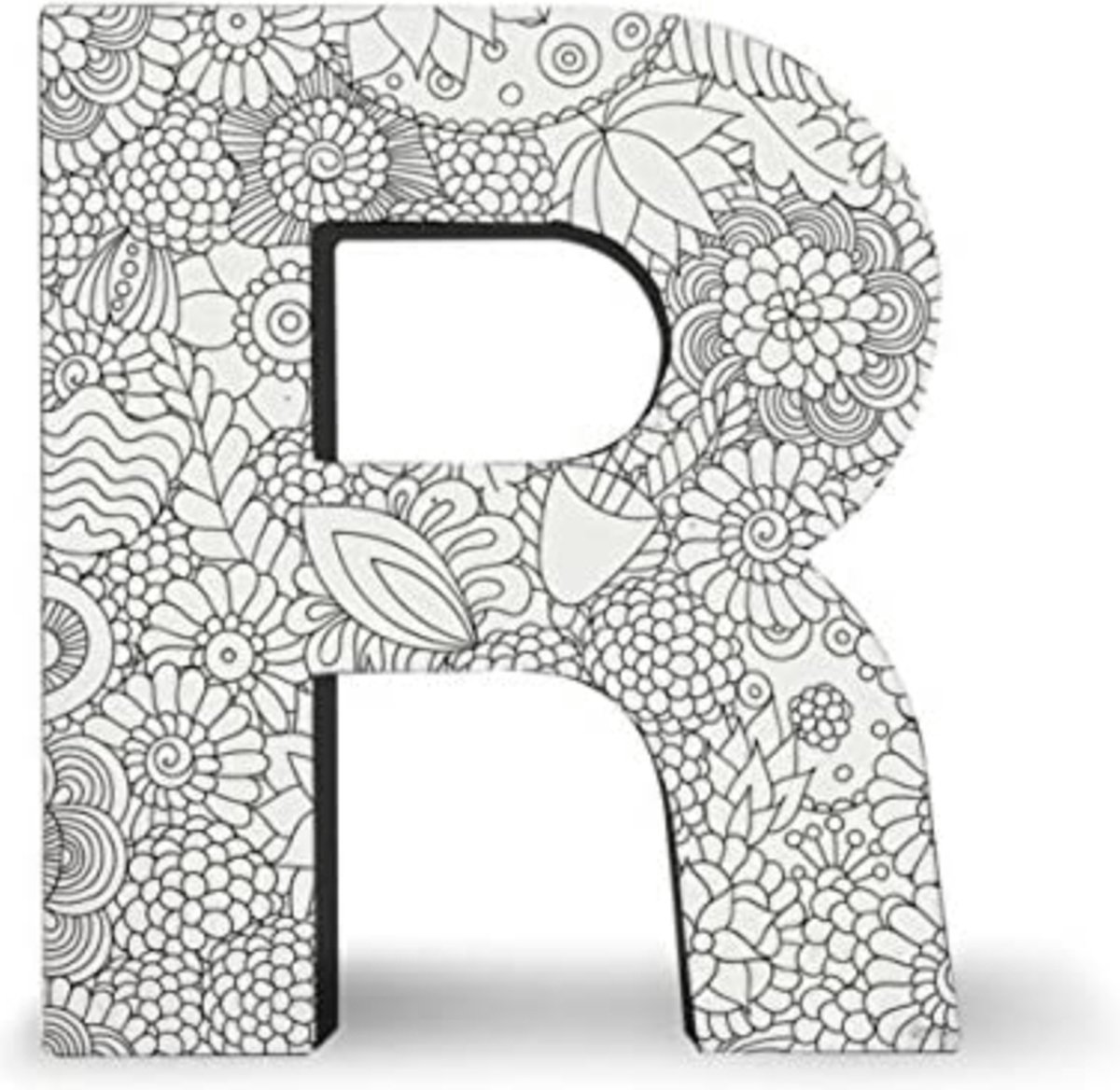 CGB GIFTWARE Color Joy Art - Large Block Letter “R“ Wall Hanging - Letter to Color “R”